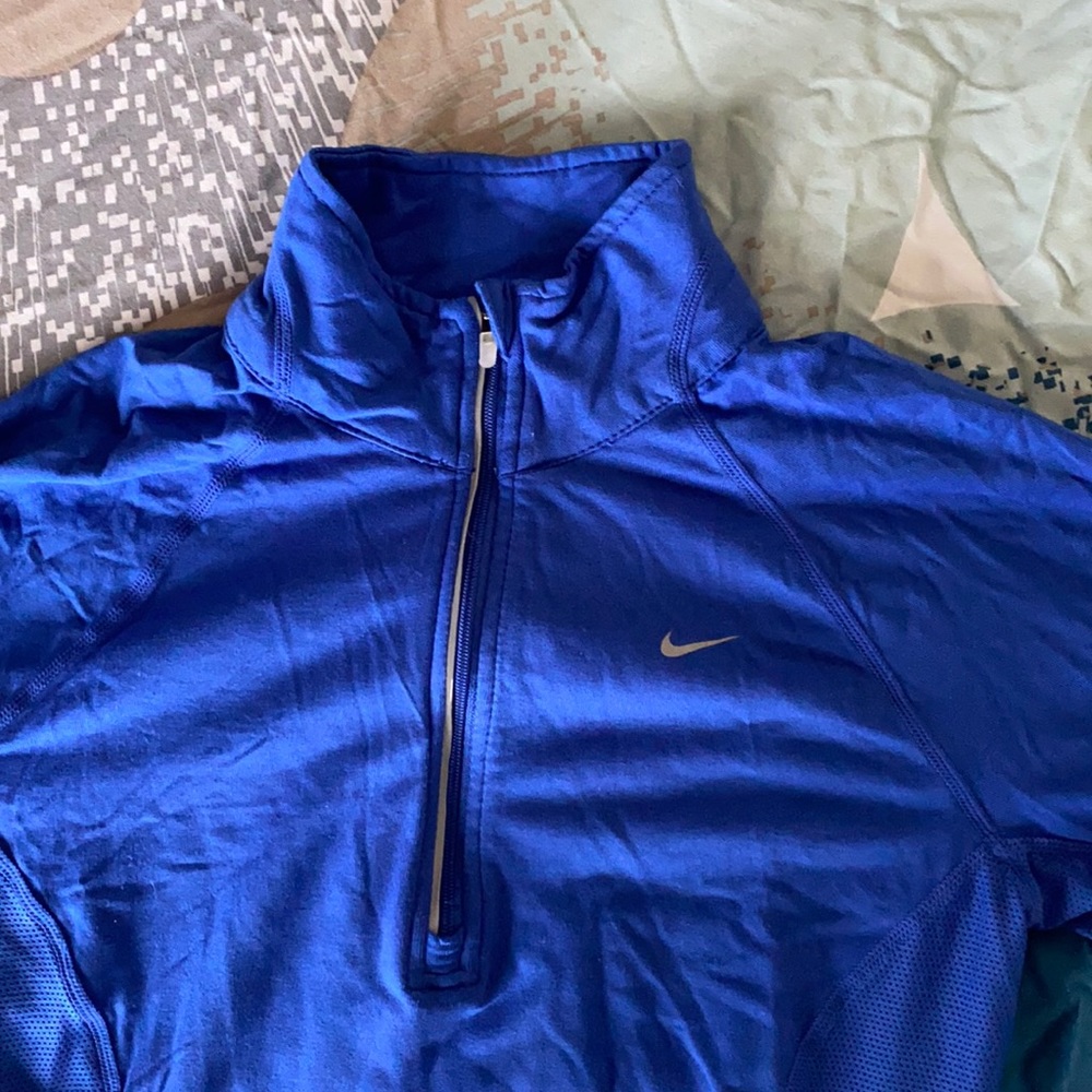 Blue Nike Dri Fit running pullover
